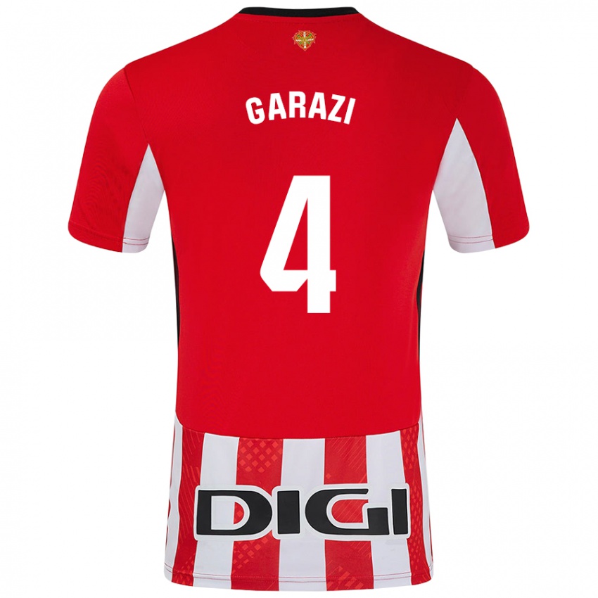 Niño Camiseta Garazi #4 Rojo Blanco 1ª Equipación 2024/25 La Camisa Chile