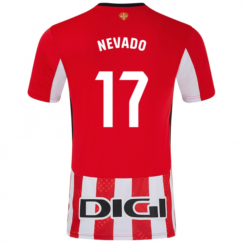 Niño Camiseta Nerea Nevado Gómez #17 Rojo Blanco 1ª Equipación 2024/25 La Camisa Chile