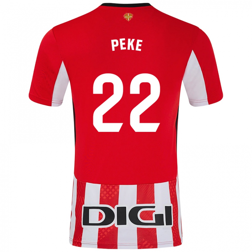 Niño Camiseta Ainize Barea Nuñez #22 Rojo Blanco 1ª Equipación 2024/25 La Camisa Chile