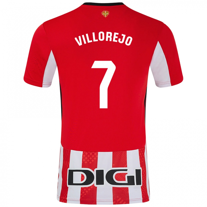 Niño Camiseta Ardaitz Villorejo #7 Rojo Blanco 1ª Equipación 2024/25 La Camisa Chile