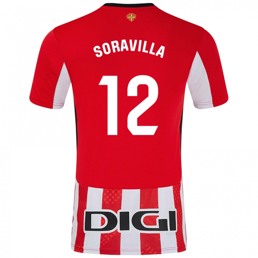 Niño Camiseta Ander Soravilla #12 Rojo Blanco 1ª Equipación 2024/25 La Camisa Chile