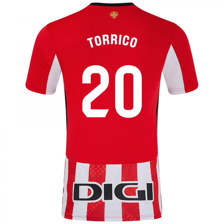 Niño Camiseta Aitor Torrico #20 Rojo Blanco 1ª Equipación 2024/25 La Camisa Chile