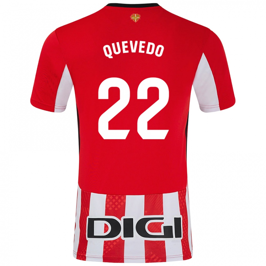 Niño Camiseta Ugaitz Quevedo #22 Rojo Blanco 1ª Equipación 2024/25 La Camisa Chile