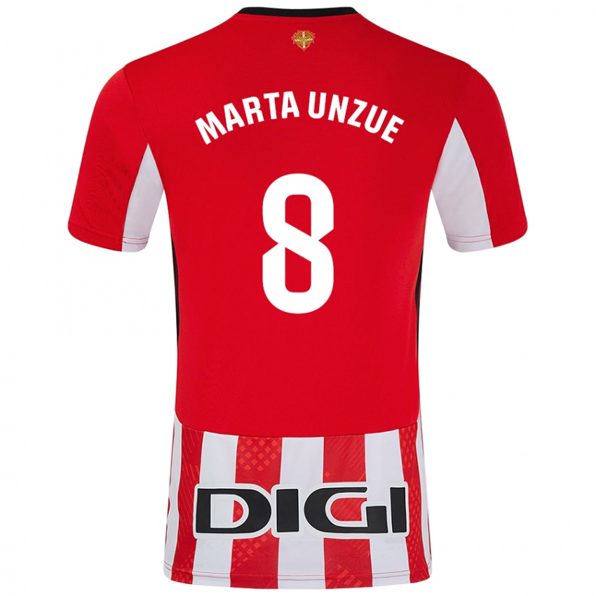 Niño Camiseta Marta Unzué Urdániz #8 Rojo Blanco 1ª Equipación 2024/25 La Camisa Chile