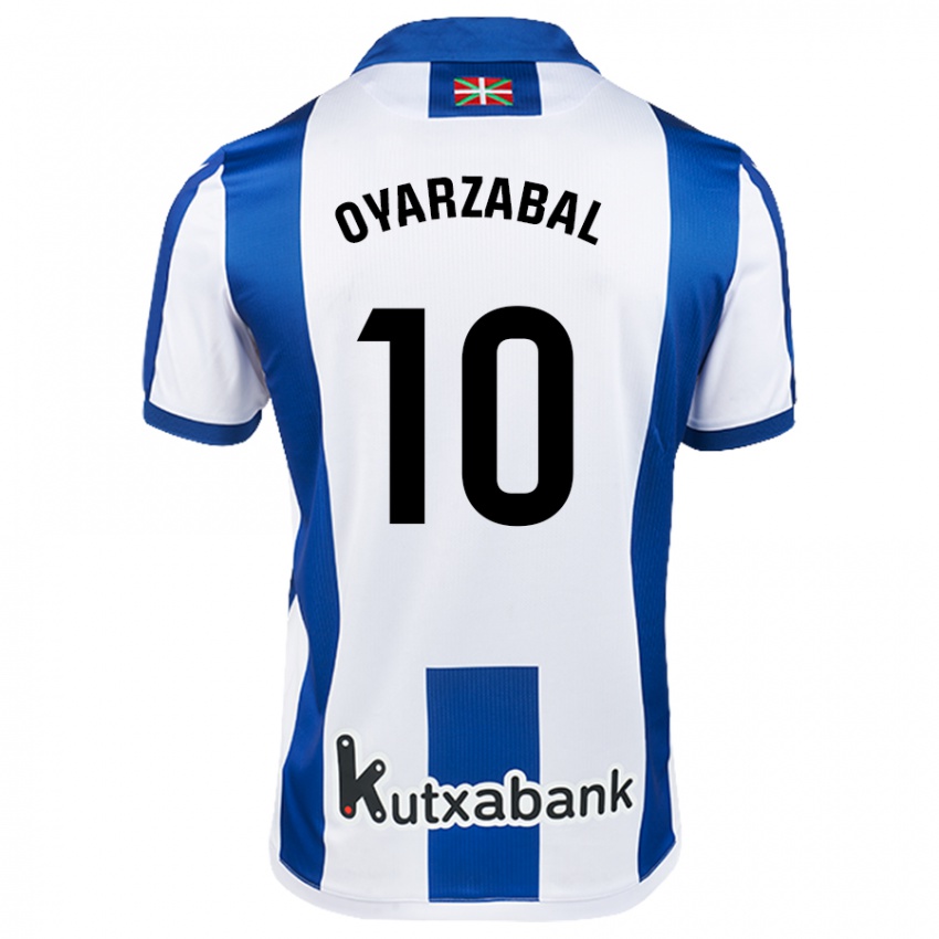 Niño Camiseta Mikel Oyarzabal #10 Blanco Azul 1ª Equipación 2024/25 La Camisa Chile