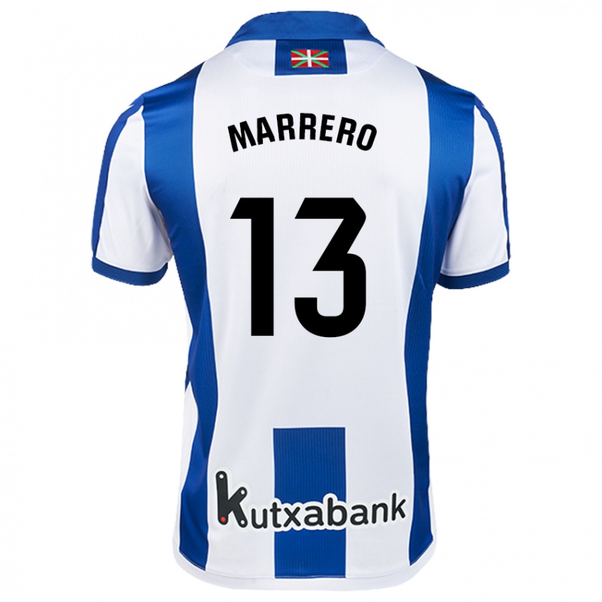 Niño Camiseta Unai Marrero #13 Blanco Azul 1ª Equipación 2024/25 La Camisa Chile