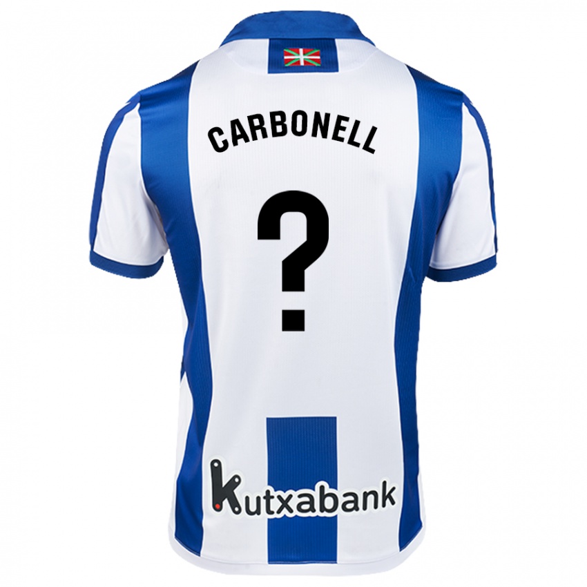 Niño Camiseta Tomy Carbonell #0 Blanco Azul 1ª Equipación 2024/25 La Camisa Chile