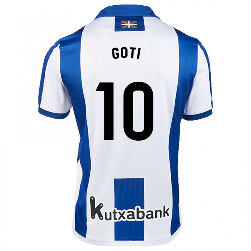 Niño Camiseta Mikel Goti #10 Blanco Azul 1ª Equipación 2024/25 La Camisa Chile