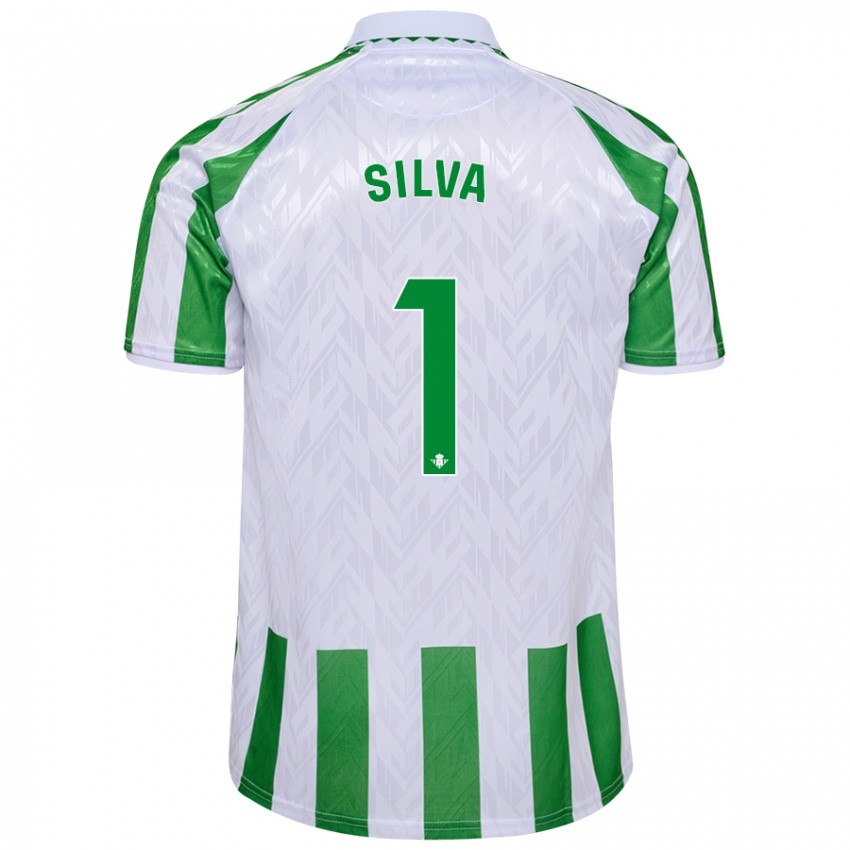 Niño Camiseta Rui Silva #1 Verde Rayas Blancas 1ª Equipación 2024/25 La Camisa Chile