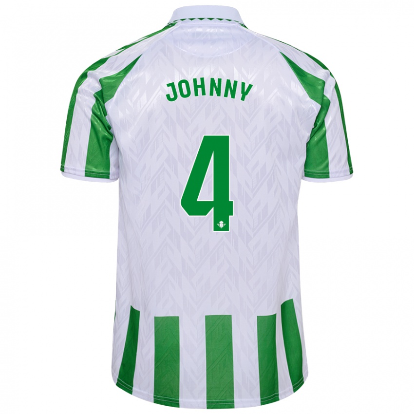 Niño Camiseta Johnny Cardoso #4 Verde Rayas Blancas 1ª Equipación 2024/25 La Camisa Chile