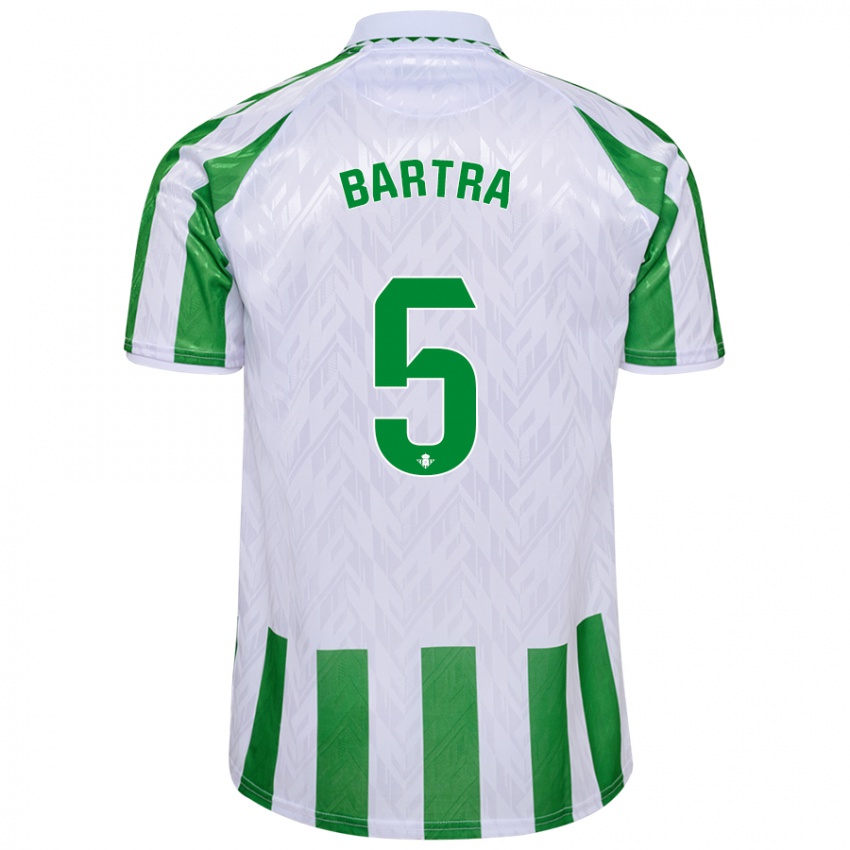 Niño Camiseta Marc Bartra #5 Verde Rayas Blancas 1ª Equipación 2024/25 La Camisa Chile