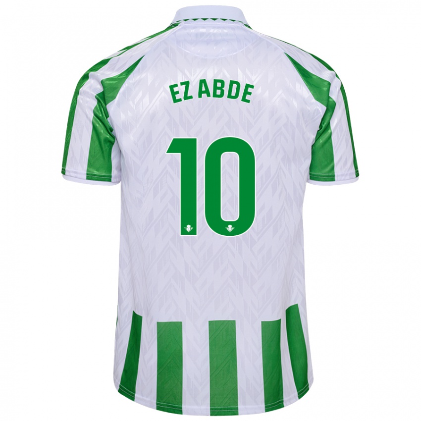 Niño Camiseta Abde Ezzalzouli #10 Verde Rayas Blancas 1ª Equipación 2024/25 La Camisa Chile