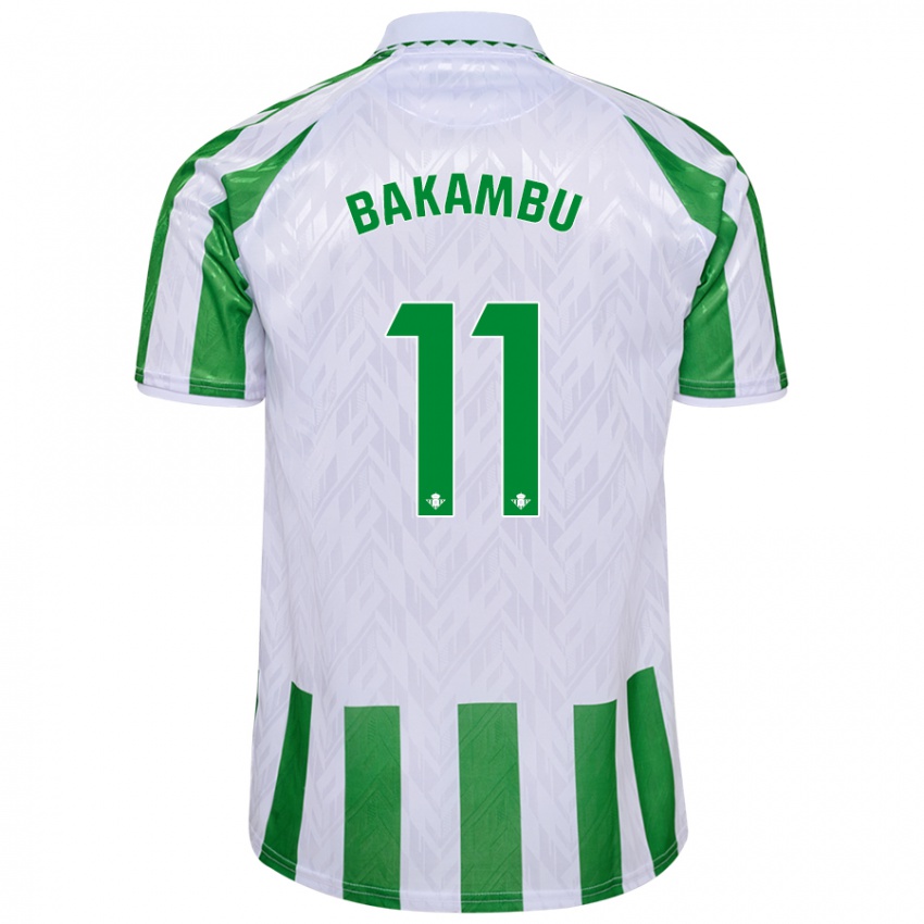 Niño Camiseta Cedric Bakambu #11 Verde Rayas Blancas 1ª Equipación 2024/25 La Camisa Chile