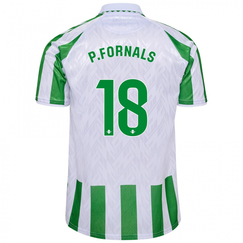 Niño Camiseta Pablo Fornals #18 Verde Rayas Blancas 1ª Equipación 2024/25 La Camisa Chile