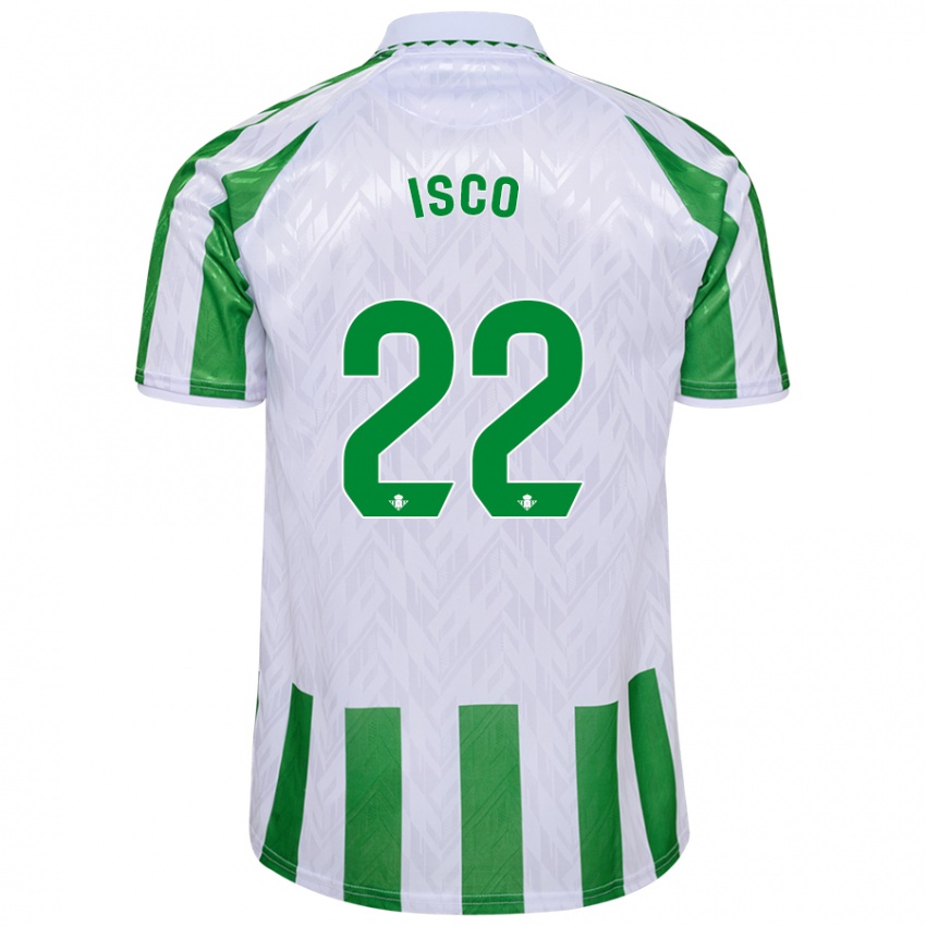 Niño Camiseta Isco #22 Verde Rayas Blancas 1ª Equipación 2024/25 La Camisa Chile