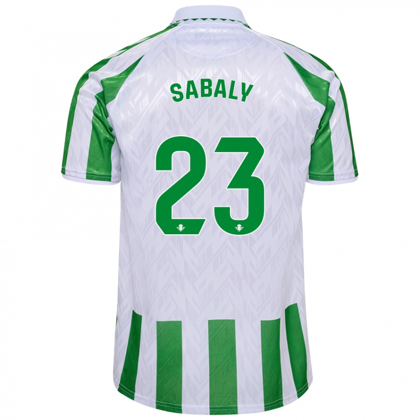 Niño Camiseta Youssouf Sabaly #23 Verde Rayas Blancas 1ª Equipación 2024/25 La Camisa Chile