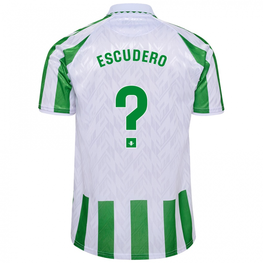 Niño Camiseta Ale Escudero #0 Verde Rayas Blancas 1ª Equipación 2024/25 La Camisa Chile