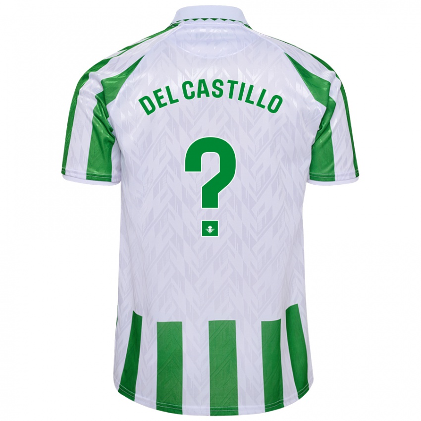 Niño Camiseta Gonzalo Del Castillo #0 Verde Rayas Blancas 1ª Equipación 2024/25 La Camisa Chile