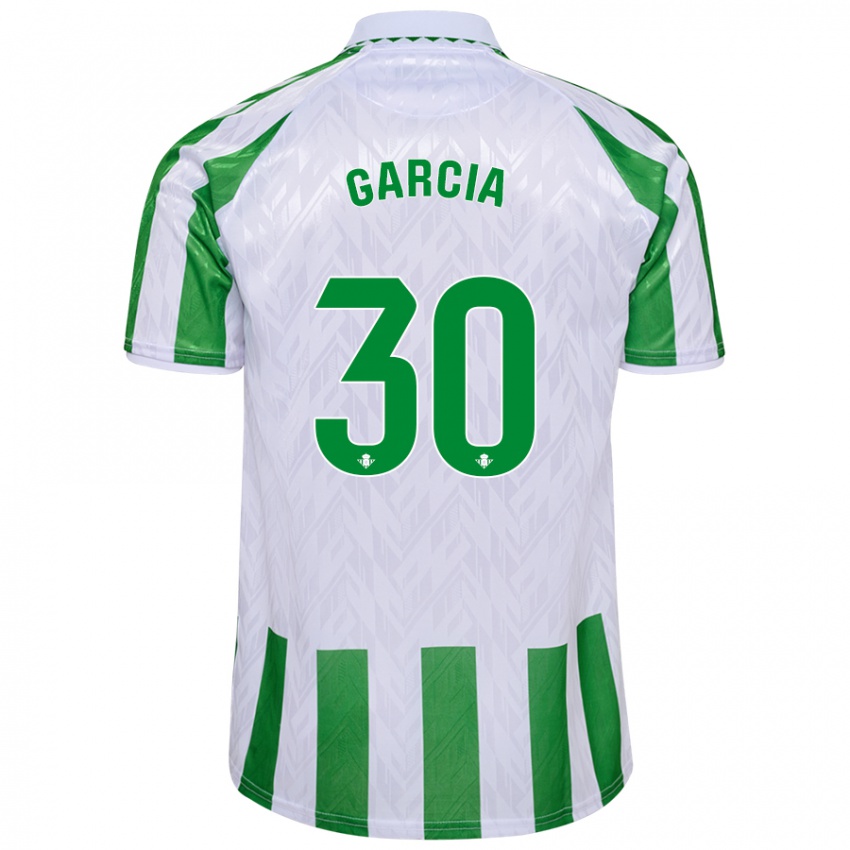 Niño Camiseta Germán García #30 Verde Rayas Blancas 1ª Equipación 2024/25 La Camisa Chile