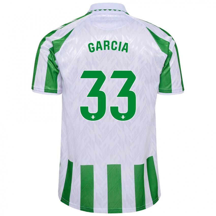 Niño Camiseta Pablo García #33 Verde Rayas Blancas 1ª Equipación 2024/25 La Camisa Chile