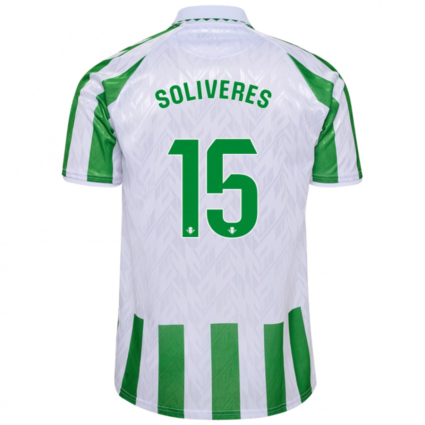 Niño Camiseta Gema Soliveres #15 Verde Rayas Blancas 1ª Equipación 2024/25 La Camisa Chile