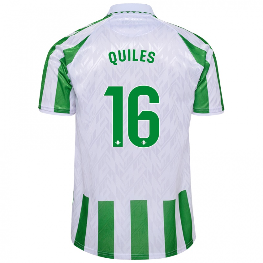 Niño Camiseta Violeta García Quiles #16 Verde Rayas Blancas 1ª Equipación 2024/25 La Camisa Chile