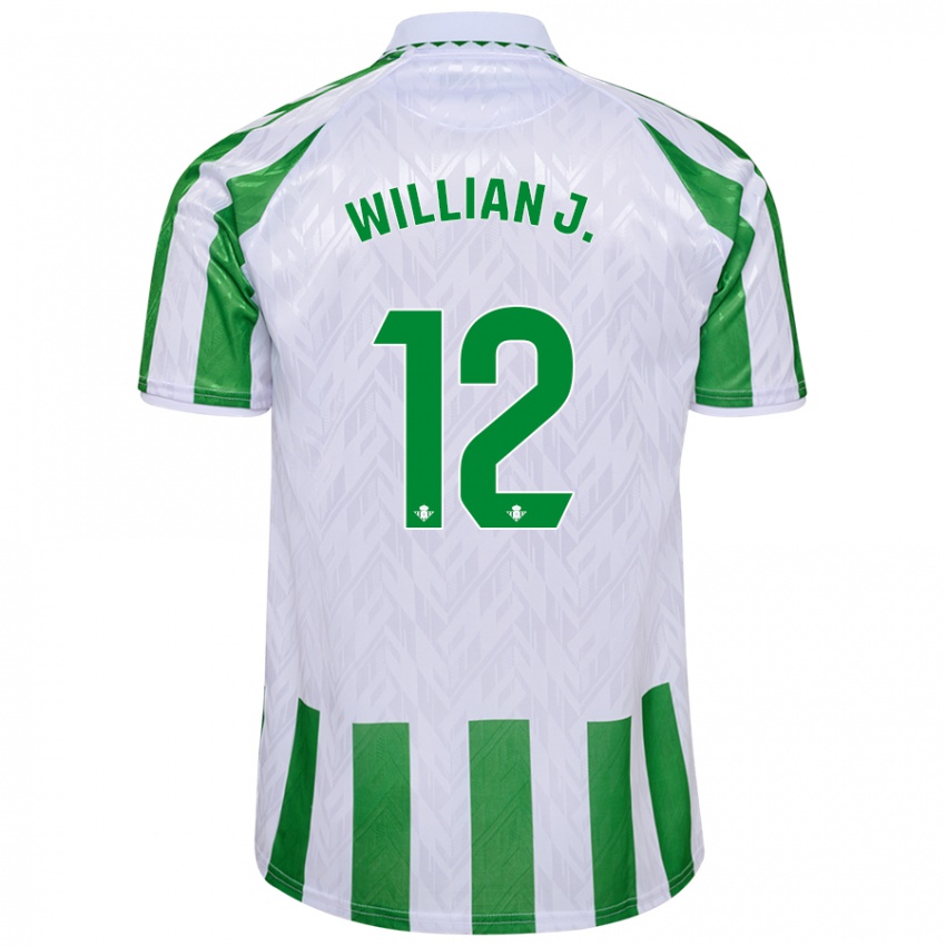 Niño Camiseta Willian José #12 Verde Rayas Blancas 1ª Equipación 2024/25 La Camisa Chile