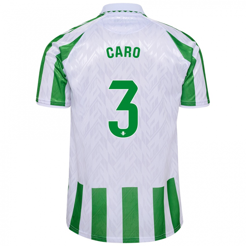 Niño Camiseta Andrés Caro #3 Verde Rayas Blancas 1ª Equipación 2024/25 La Camisa Chile