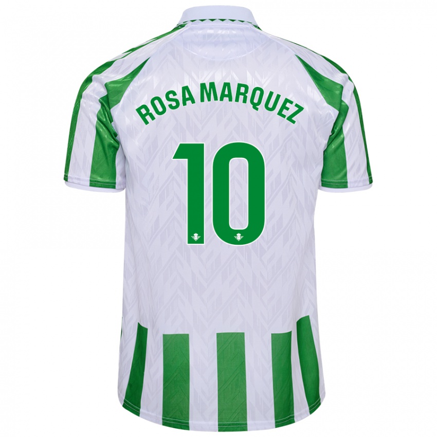 Niño Camiseta Rosa Márquez Baena #10 Verde Rayas Blancas 1ª Equipación 2024/25 La Camisa Chile