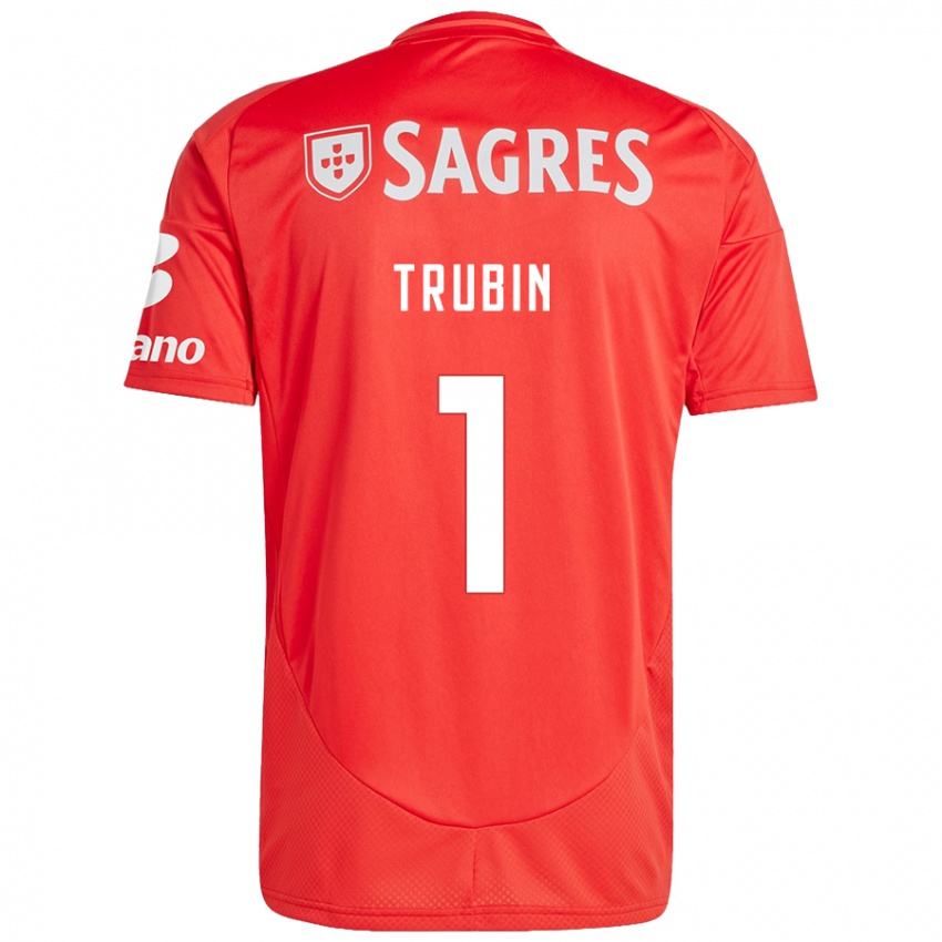 Niño Camiseta Anatoliy Trubin #1 Rojo Blanco 1ª Equipación 2024/25 La Camisa Chile