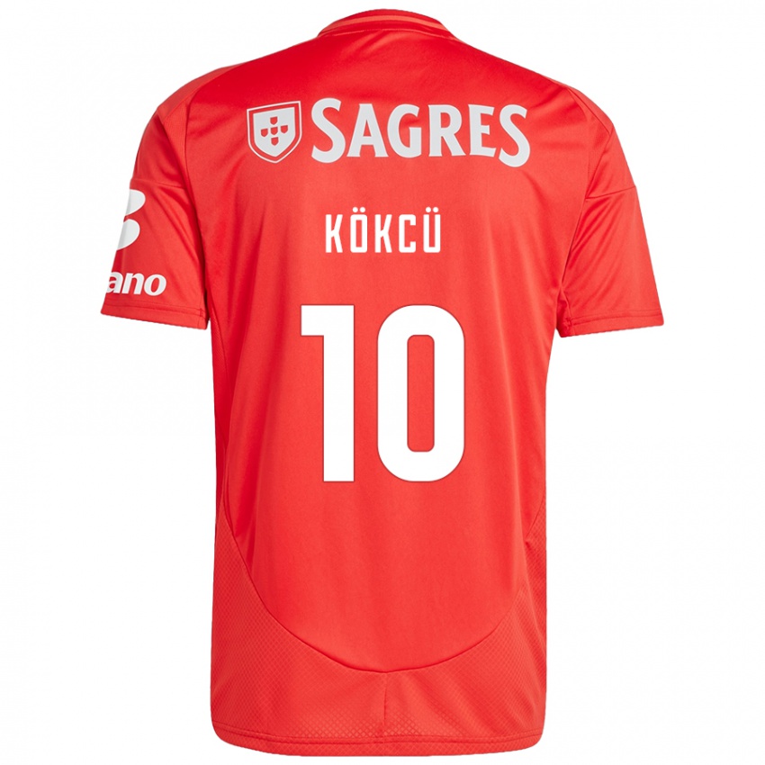 Niño Camiseta Orkun Kökcü #10 Rojo Blanco 1ª Equipación 2024/25 La Camisa Chile