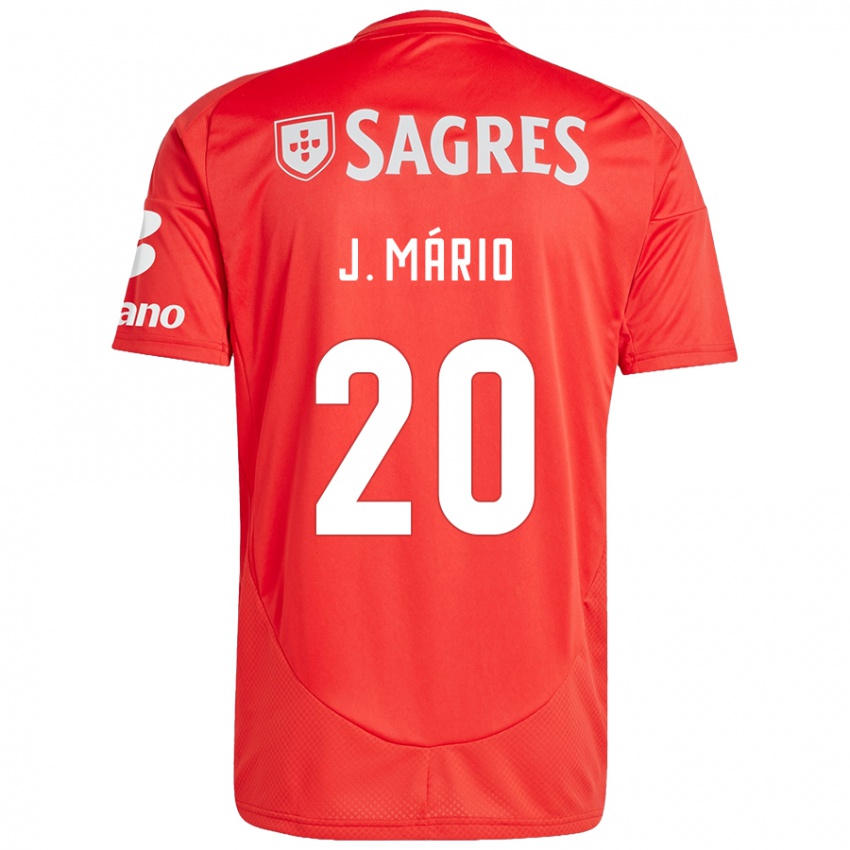 Niño Camiseta João Mário #20 Rojo Blanco 1ª Equipación 2024/25 La Camisa Chile