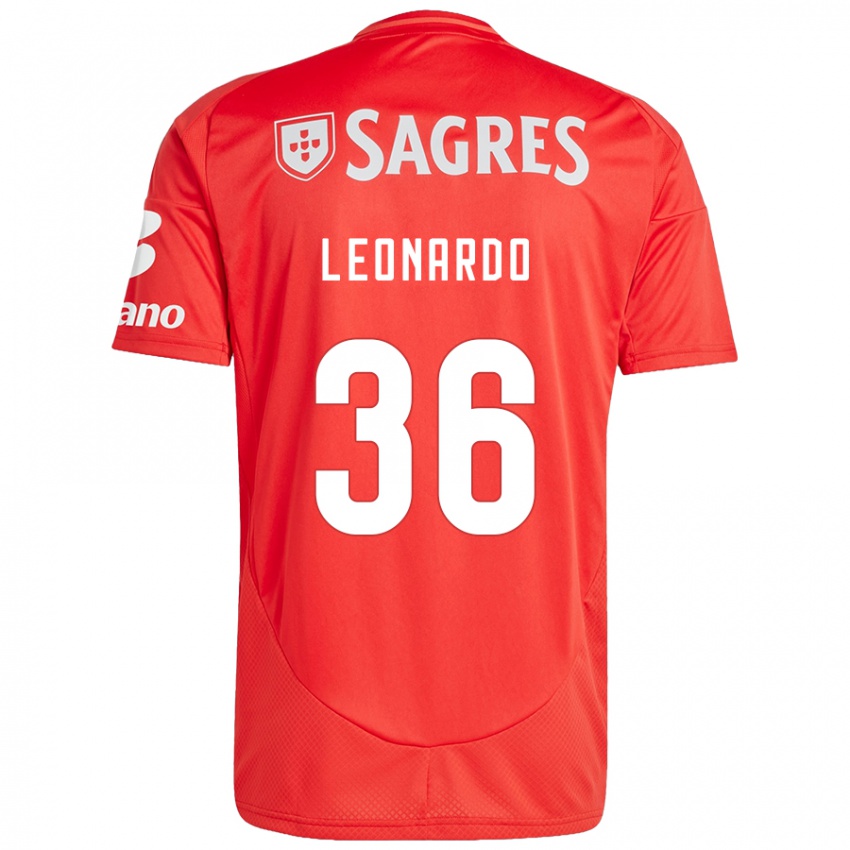 Niño Camiseta Marcos Leonardo #36 Rojo Blanco 1ª Equipación 2024/25 La Camisa Chile