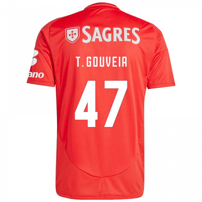 Niño Camiseta Tiago Gouveia #47 Rojo Blanco 1ª Equipación 2024/25 La Camisa Chile