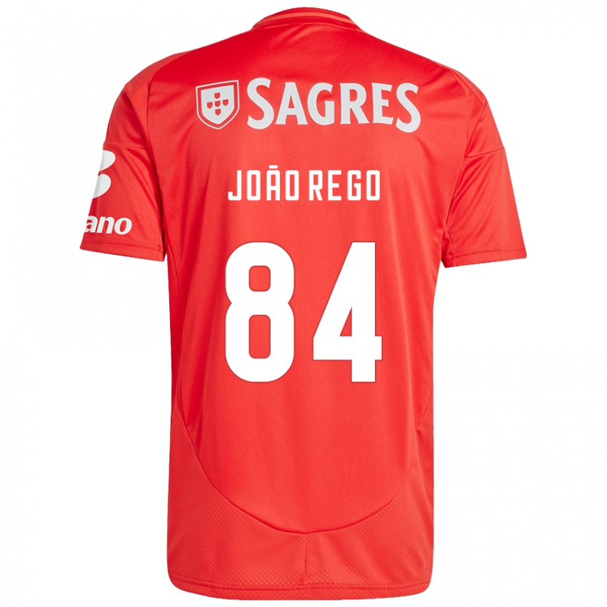 Niño Camiseta João Rêgo #84 Rojo Blanco 1ª Equipación 2024/25 La Camisa Chile