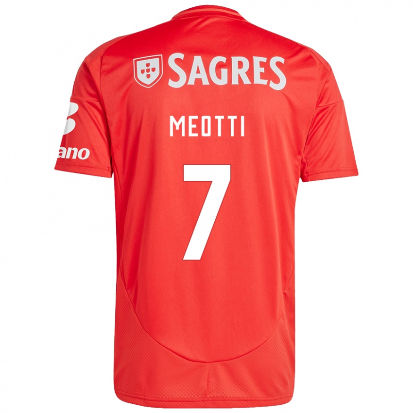 Niño Camiseta Carlos Meotti #7 Rojo Blanco 1ª Equipación 2024/25 La Camisa Chile