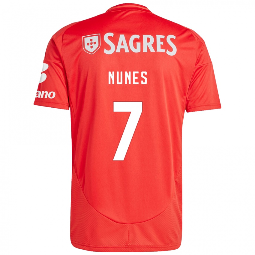 Niño Camiseta Bernardo Nunes #7 Rojo Blanco 1ª Equipación 2024/25 La Camisa Chile