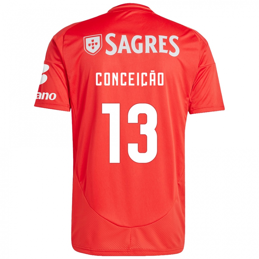 Niño Camiseta João Conceição #13 Rojo Blanco 1ª Equipación 2024/25 La Camisa Chile