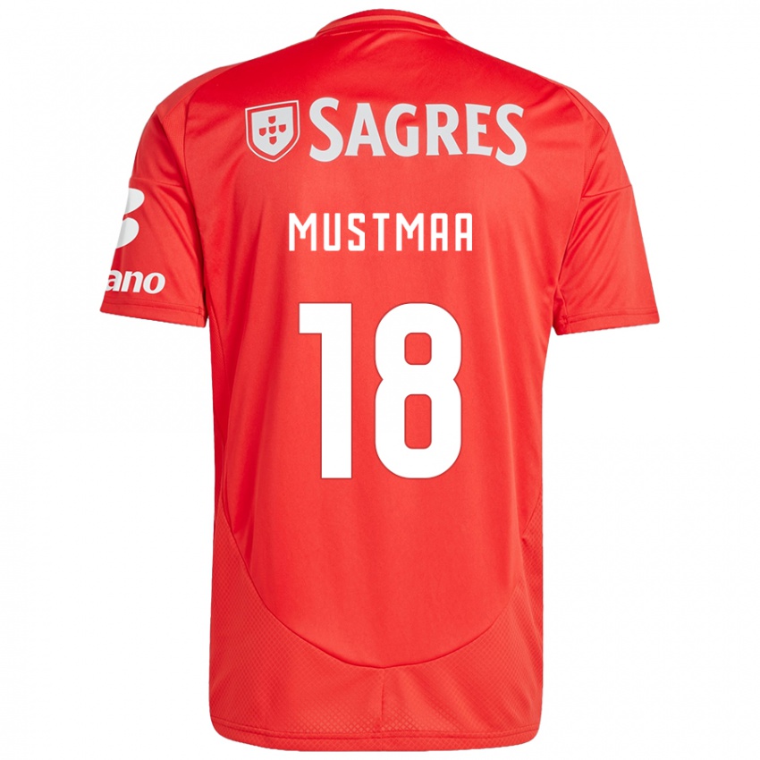 Niño Camiseta Karel Mustmaa #18 Rojo Blanco 1ª Equipación 2024/25 La Camisa Chile