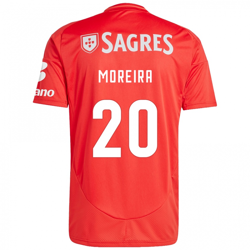 Niño Camiseta André Moreira #20 Rojo Blanco 1ª Equipación 2024/25 La Camisa Chile