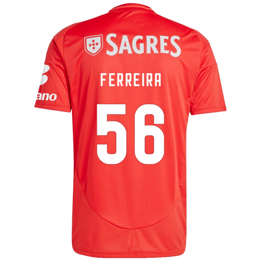 Niño Camiseta Martim Ferreira #56 Rojo Blanco 1ª Equipación 2024/25 La Camisa Chile