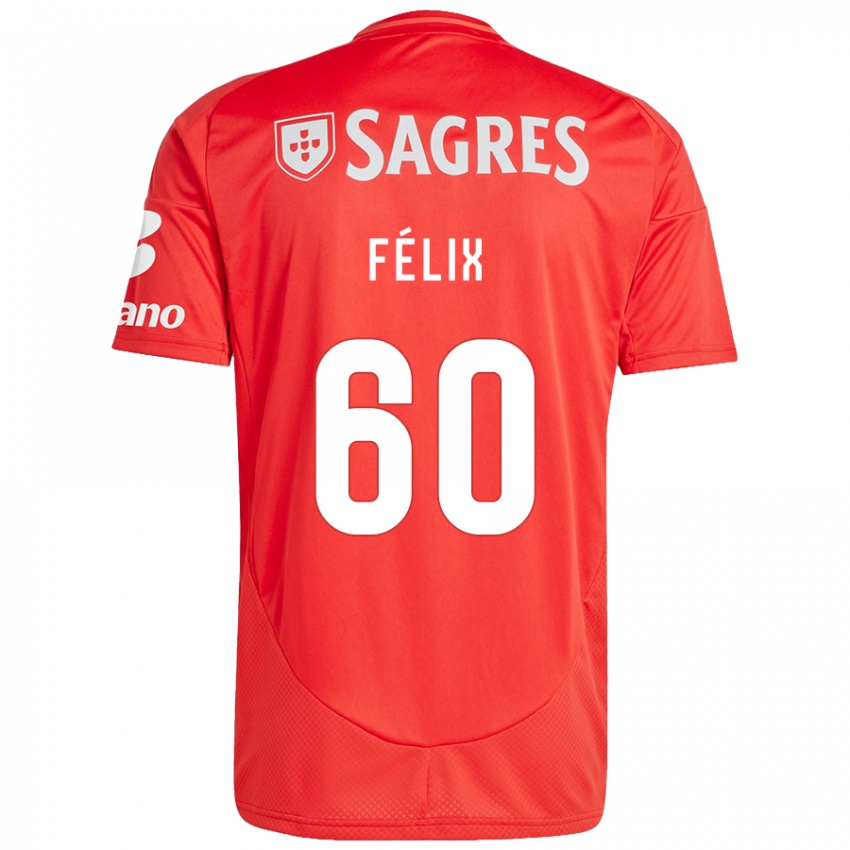 Niño Camiseta Nuno Félix #60 Rojo Blanco 1ª Equipación 2024/25 La Camisa Chile