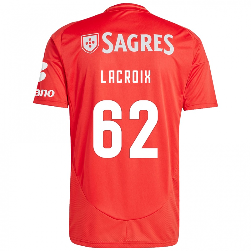 Niño Camiseta Lenny Lacroix #62 Rojo Blanco 1ª Equipación 2024/25 La Camisa Chile