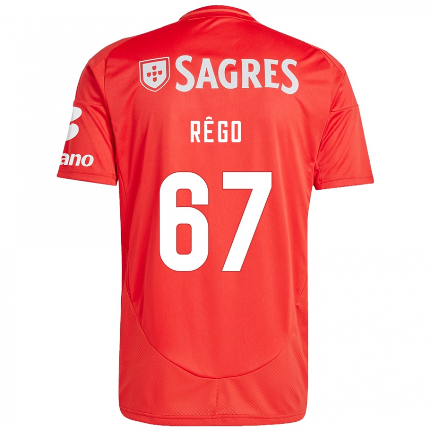 Niño Camiseta Rodrigo Rêgo #67 Rojo Blanco 1ª Equipación 2024/25 La Camisa Chile