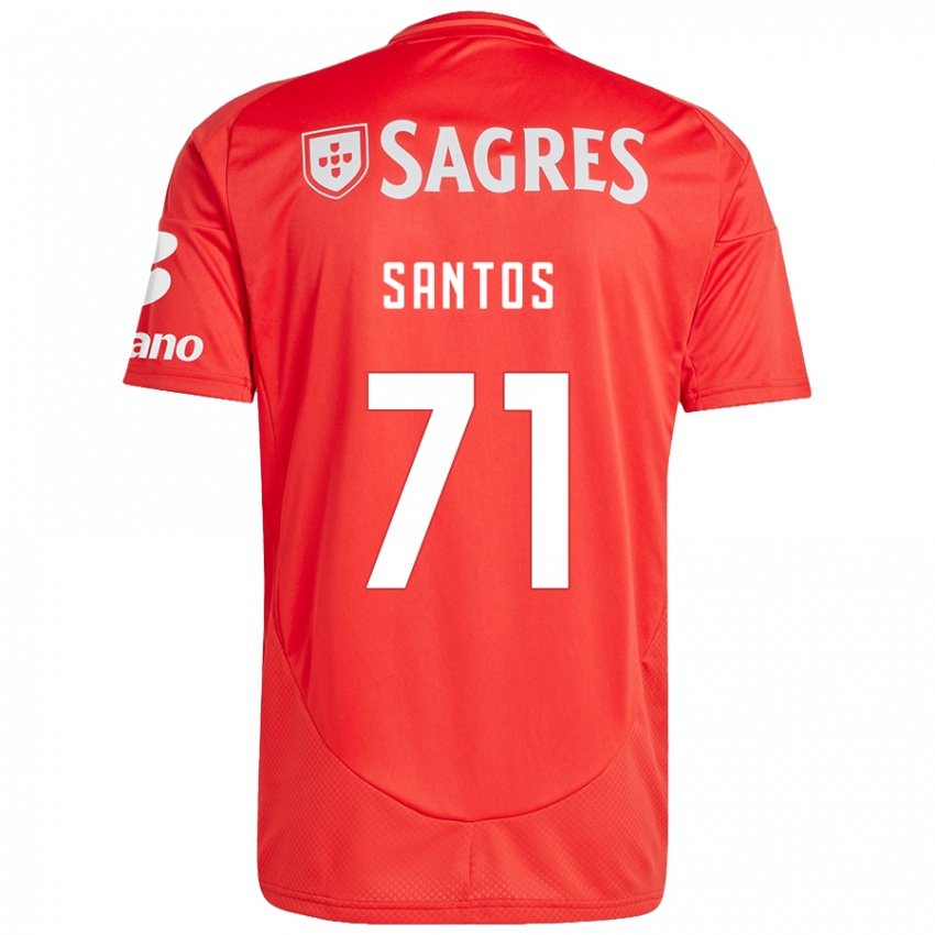 Niño Camiseta Leandro Santos #71 Rojo Blanco 1ª Equipación 2024/25 La Camisa Chile