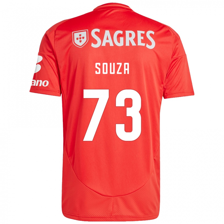 Niño Camiseta Beni Souza #73 Rojo Blanco 1ª Equipación 2024/25 La Camisa Chile