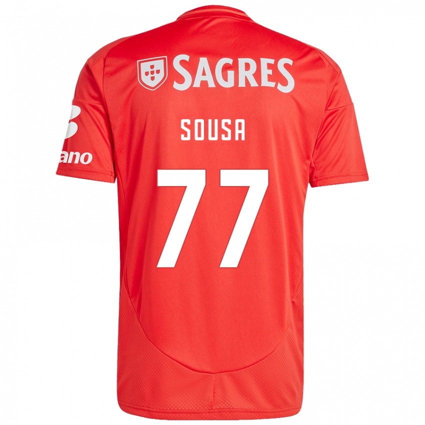 Niño Camiseta Gerson Sousa #77 Rojo Blanco 1ª Equipación 2024/25 La Camisa Chile