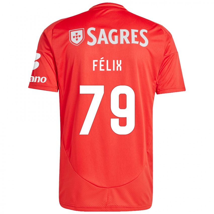 Niño Camiseta Hugo Félix #79 Rojo Blanco 1ª Equipación 2024/25 La Camisa Chile