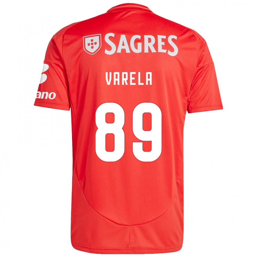 Niño Camiseta Gustavo Varela #89 Rojo Blanco 1ª Equipación 2024/25 La Camisa Chile