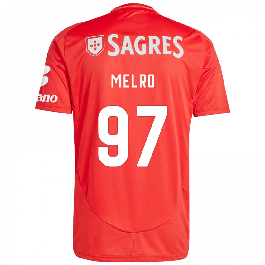 Niño Camiseta José Melro #97 Rojo Blanco 1ª Equipación 2024/25 La Camisa Chile